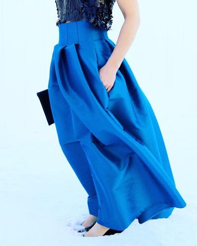 Cool Blue DIY Maxi Skirt