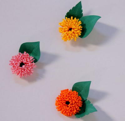 Quilled Fringe Paper Flower Embellishments