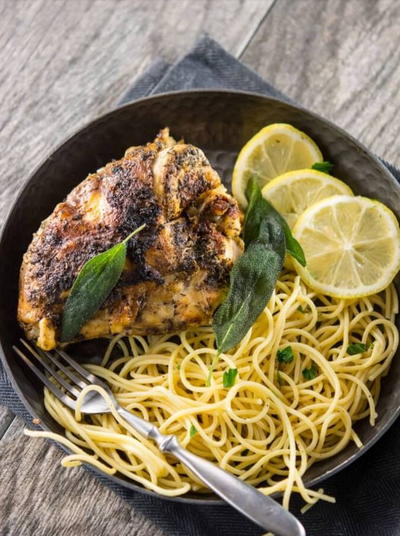 Sage Buttered Chicken with Lemon Pasta