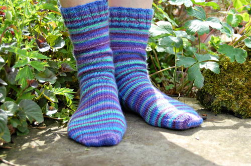 Basic Striped Socks Allfreeknitting Com Basic Striped Socks Allfreeknitting Com