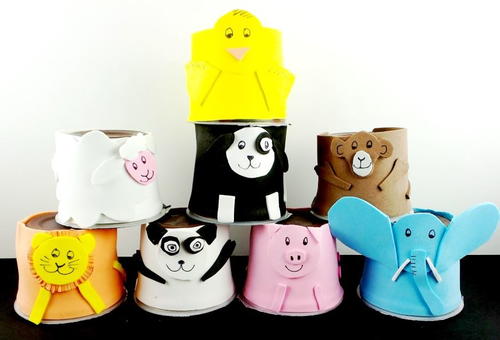 Pudding Cup Animal Crafts