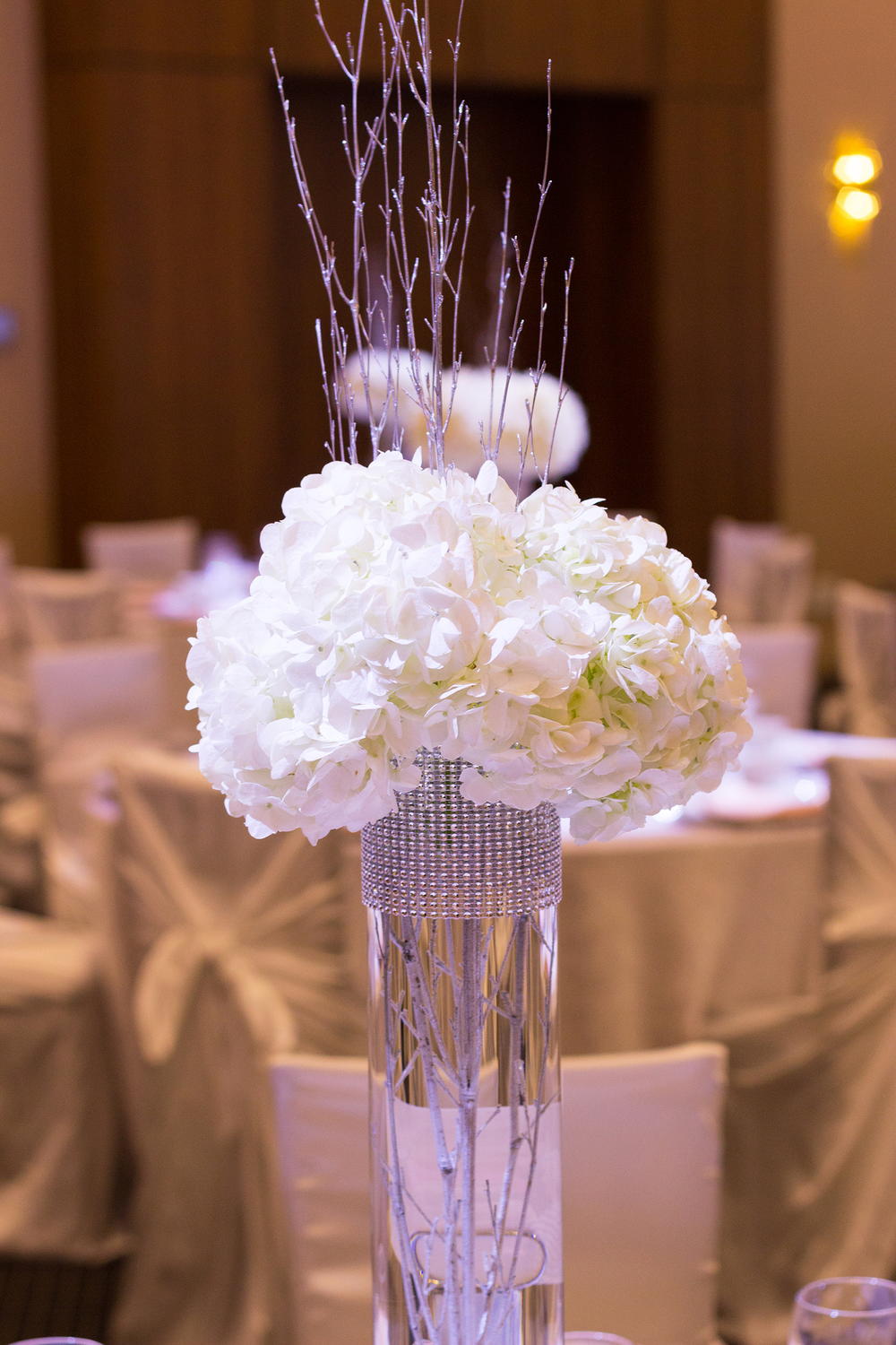 Rhinestone Trim DIY Centerpieces | AllFreeDIYWeddings.com