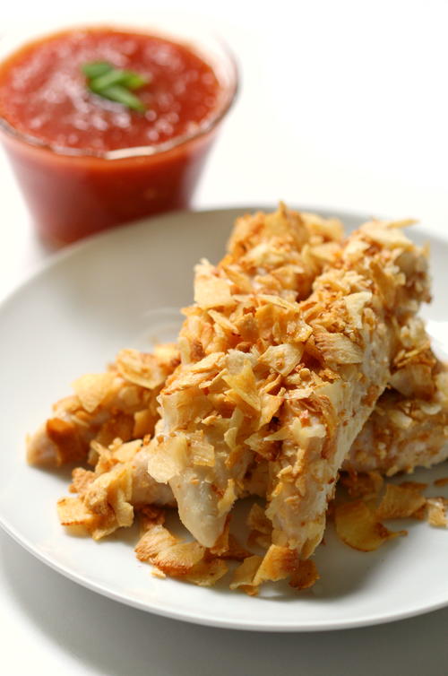 Cassava Crusted Chicken with Sweet and Sour Sauce