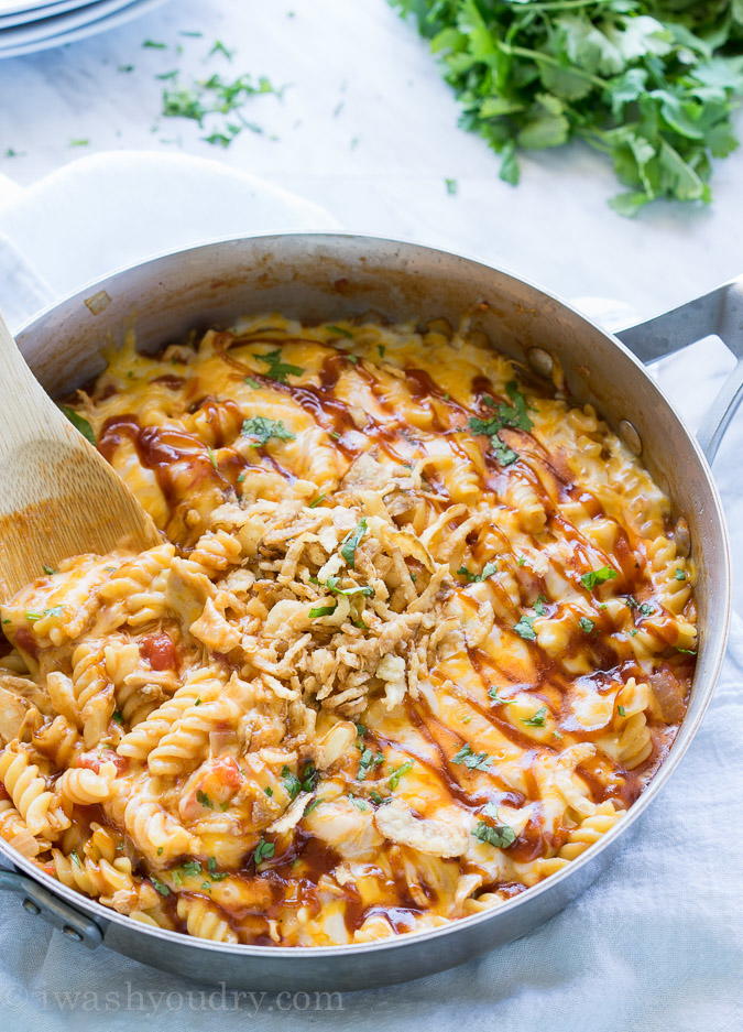 One Pot BBQ Chicken Pasta | FaveSouthernRecipes.com