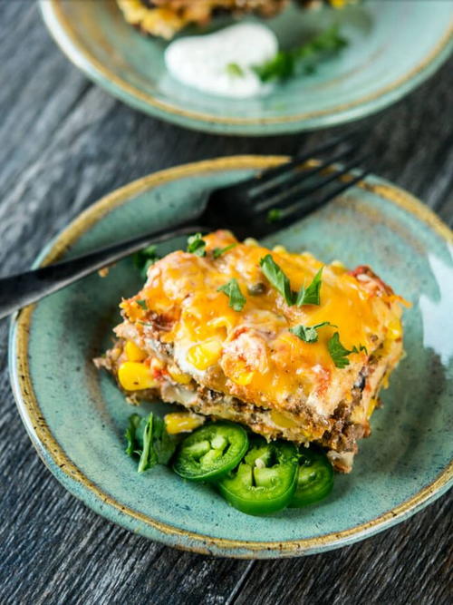 Easy Slow Cooker Mexican Lasagna