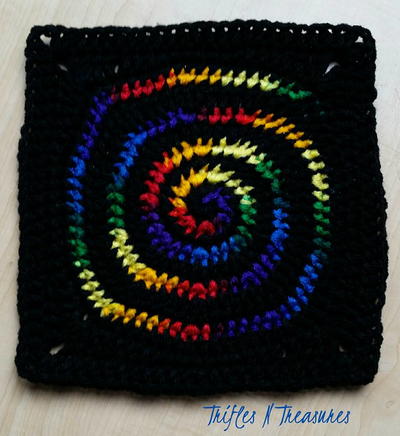 Stained Glass Spiral Square