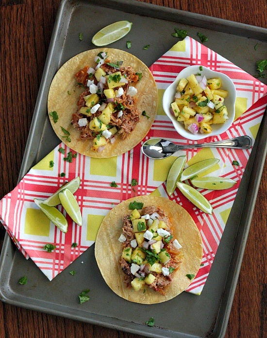 Slow Cooker Pineapple Pork Tacos