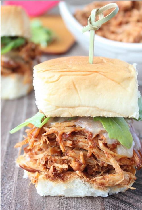 Sweet and Spicy Pulled Chicken Sliders