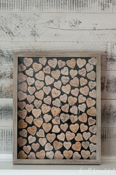 DIY Wooden Heart Guestbook