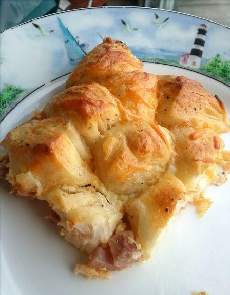 Ham and Cheese Biscuit Pull-Apart Casserole