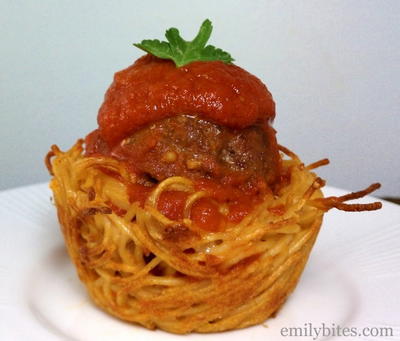 Spaghetti and Meatball Cups