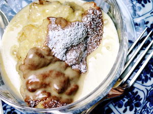 Bread Pudding Souffle with Whiskey Sauce