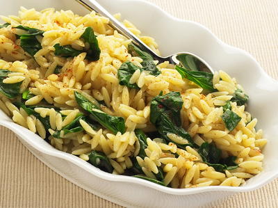 Spiced Orzo with Spinach