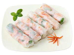 Soft Spring Rolls with Shrimp and Fresh Mint 