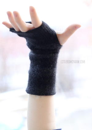 upcycled fingerless gloves