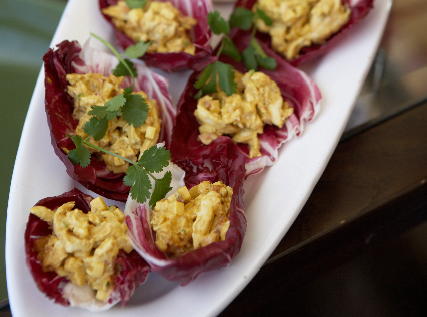Curried Chicken in Radicchio Cups