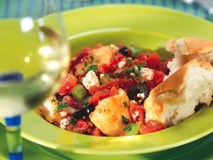 Cod Baked with Tomatoes and Feta