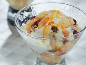 Rice Pudding with Cherries and Almonds