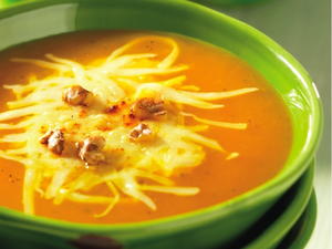 Butternut Apple Soup with Swiss Cheese