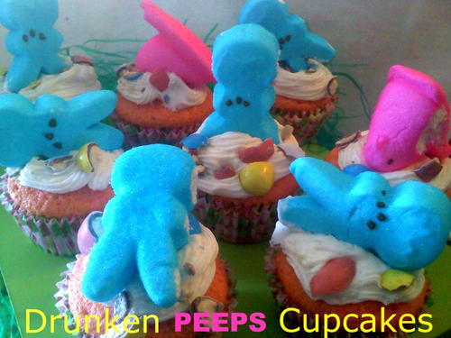 Drunken Peeps Cupcakes