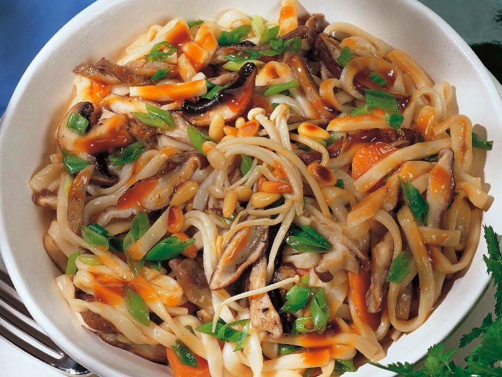 Chinese Braised Mixed Mushroom Noodles | Cookstr.com