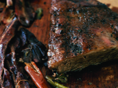 Beef Brisket Braised In Red Wine, Wrapped In Bacon Beef Brisket Braised In Red Wine, Wrapped In Bacon