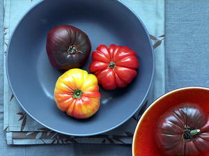 Fresh Linguine with Heirloom Tomatoes, Ricotta Salata, and Basil Pesto