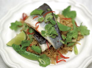 Steamed Thai-Style Sea Bass and Rice