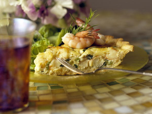 Shrimp and Spring Onion Quiche