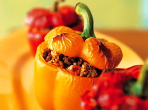 Bell Peppers Stuffed with Meat and Rice