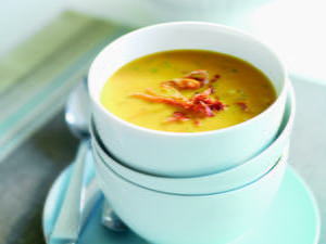 Parmigiano Pumpkin Soup with Frizzled Prosciutto