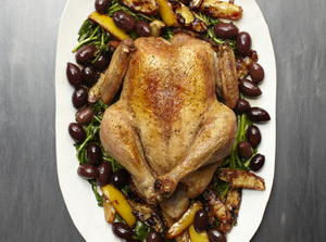  Roast Chicken With Roasted Lemons And Wilted Watercress