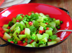 Spiced Chayote and Peas 