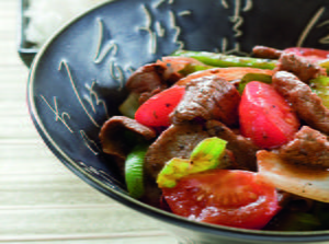 Beef, Tomato, and Pepper Stir-Fry 