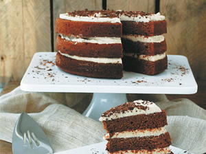 Chocolate Zucchini Cake with Vanilla Spiced Cream