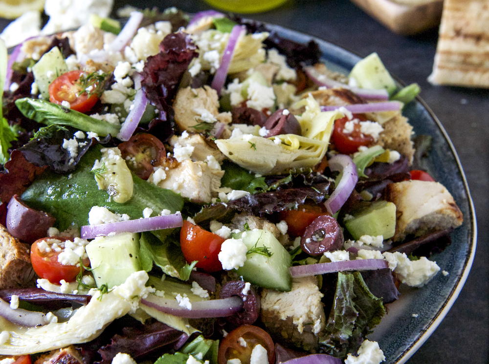 Greek Chicken Panzanella with Honey-Lemon Vinaigrette-image
