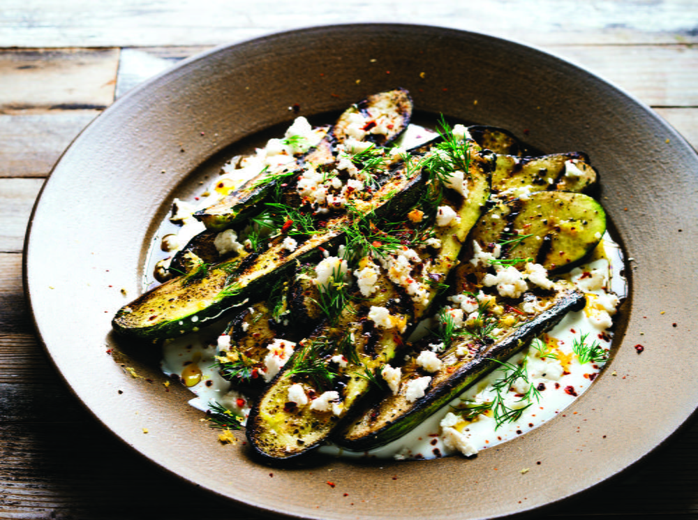 Grilled Zucchini with Yogurt Sauce, Feta, Lemon and Dill-image