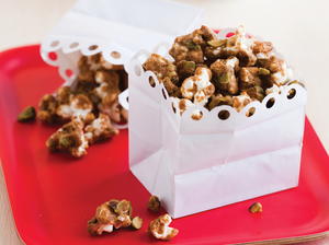 Caramel-Masala Popcorn and Pistachios