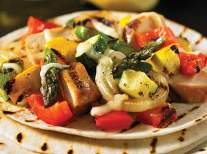 Grilled Chicken and Roasted Veggie Tacos