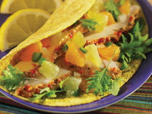 Pollo Piccata Tacos with Citrus Salsa