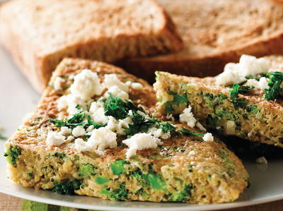 Easy Healthy Recipes Broccoli Quinoa and Feta Omelet