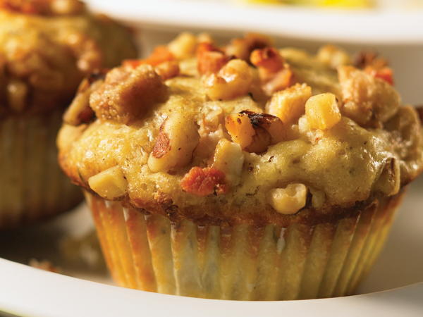 Pear, Walnut and Bacon Muffins | Cookstr.com