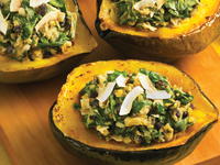Acorn Squash with Coconut Chickpea Stuffing