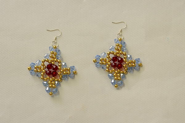 Gorgeous Glass Beaded Cross Earrings