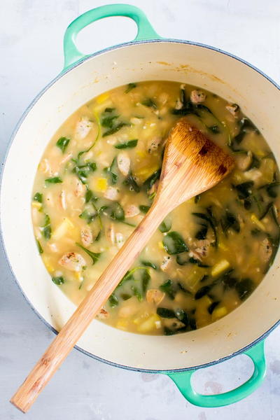 Healthy Spinach Parmesan Bean Soup