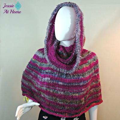 Short Knit Poncho in Claret from Thailand, 'Charming Knit in Claret