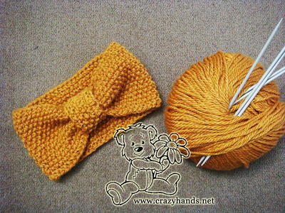 Seeded Rib Stitch Ear Warmer - Knit Headband Pattern