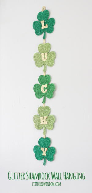 Glittery Shamrock DIY Wall Decor