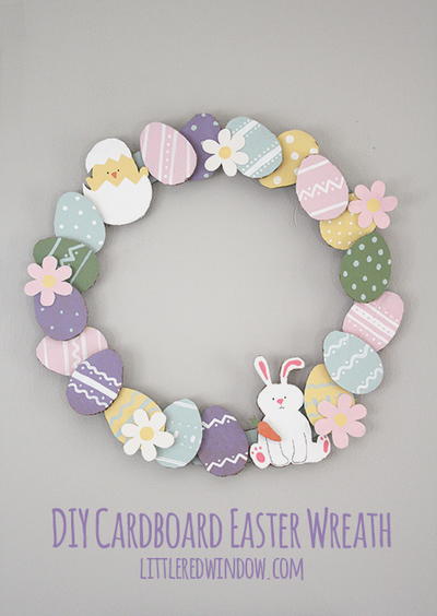 Easter Cardboard DIY Wreath