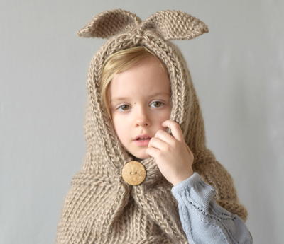 Hooded Bunny Knit Cowl
